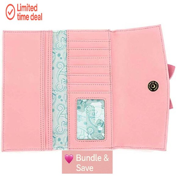 Faux Leather Flap Wallet with 6 Card Slots and ID Holder - Picture 5 of 5